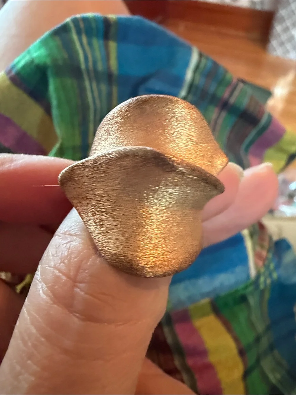 Rose Gold Scuptural Ring Size 9